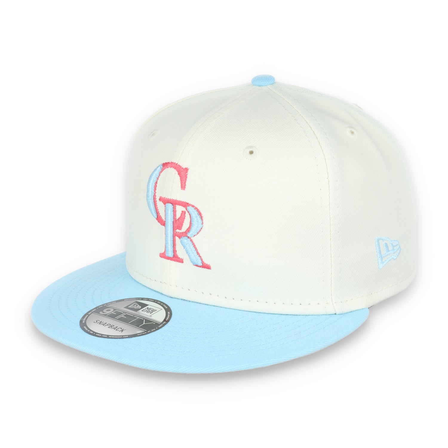 New Era Colorado Rockies 2-Tone Color Pack 9FIFTY Snapback Hat- Chrome/Baby Blue