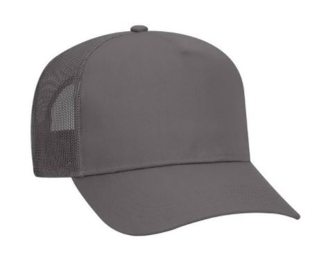 OTTO CAP 5 Panel Mid Profile Mesh Back Trucker Youth Hat Grey