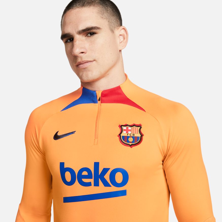 Nike Men's FC Barcelona Strike Dri-FIT Soccer Drill Top-Vivid Orange