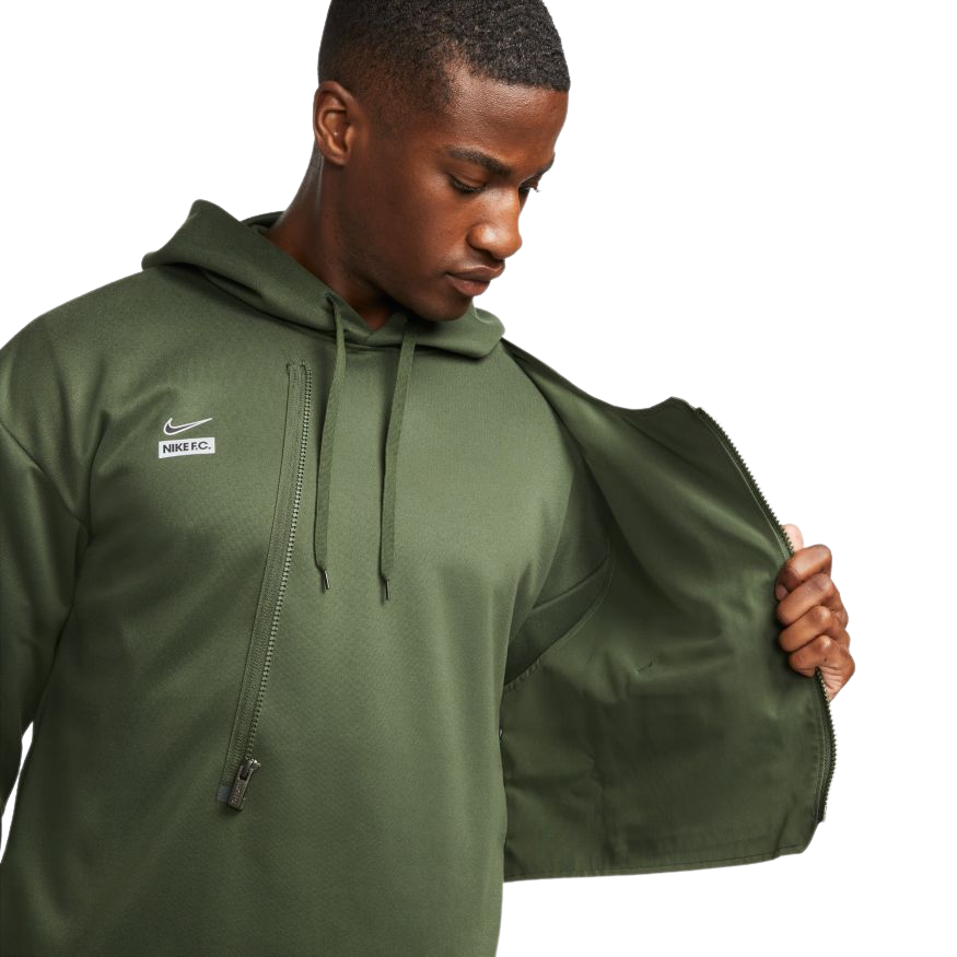 Nike F.C Dri-FIT Men's Pullover Hoodie-CARBON GREEN/REFLECTIVE SILV