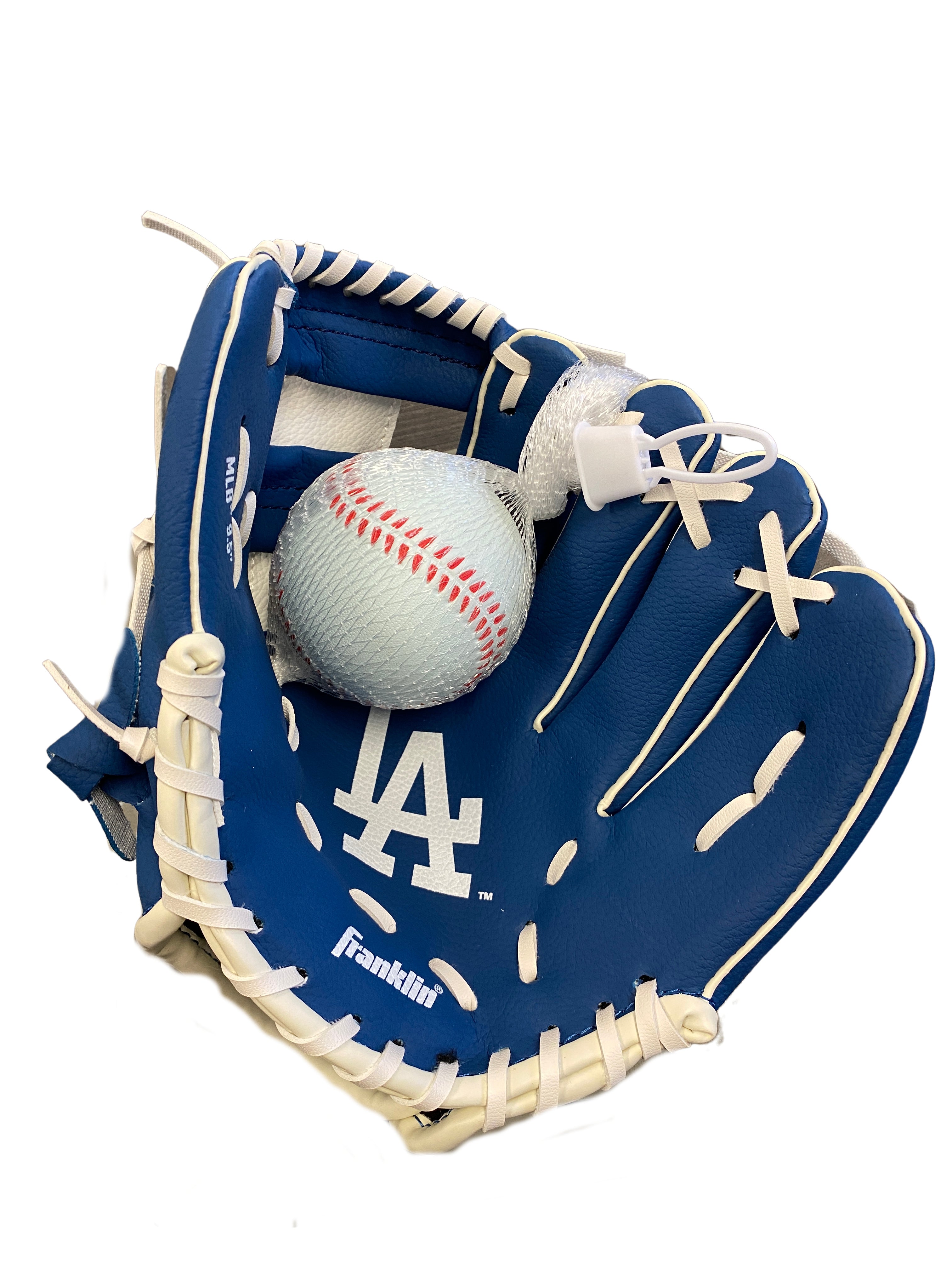 FRANKLIN LA DODGERS MLB TEAM GLOVES AND BALL SET-ROYAL BLUE/WHITE