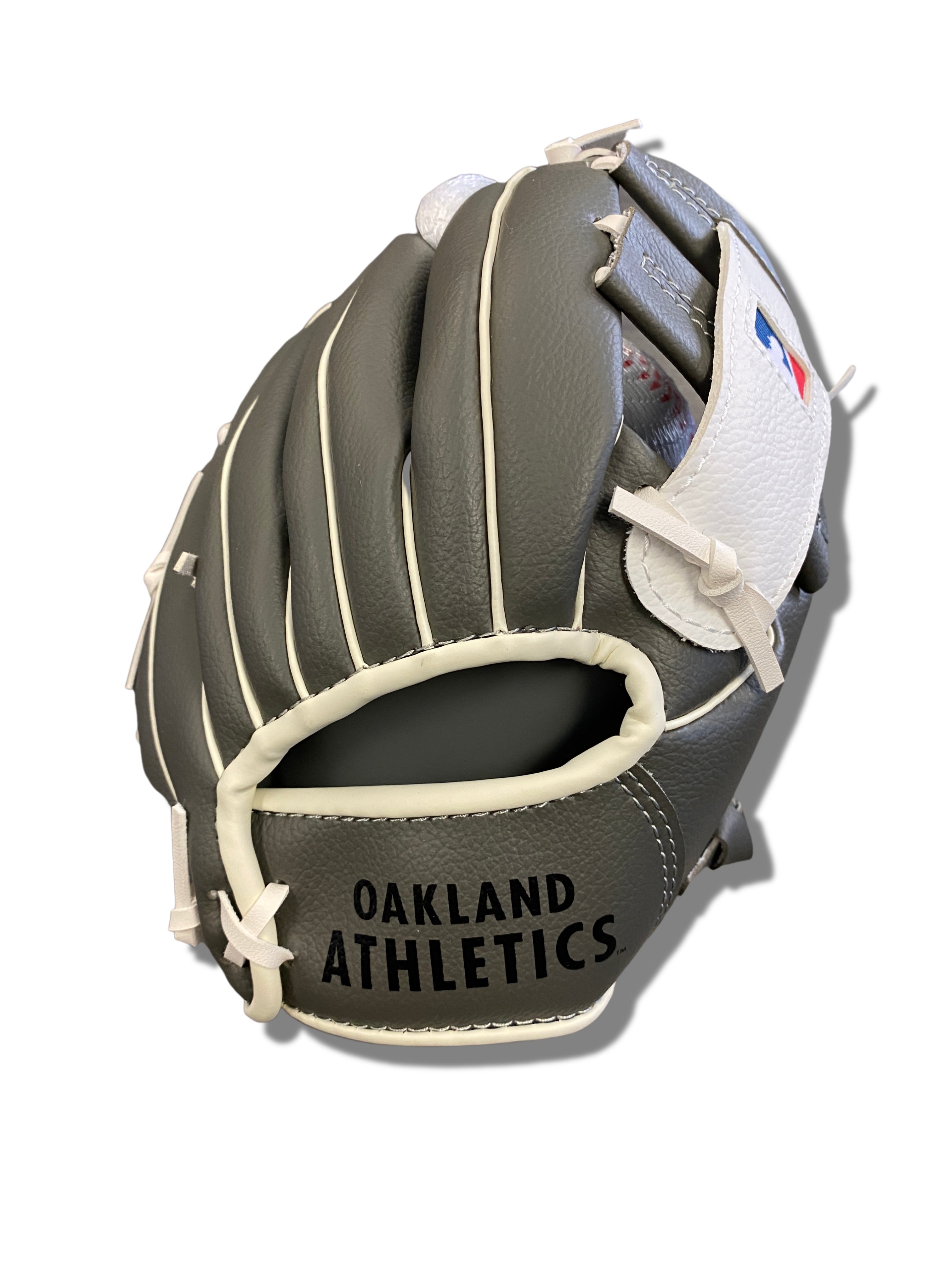 FRANKLIN OAKLAND A'S MLB TEAM GLOVES AND BALL SET- GREY/WHITE