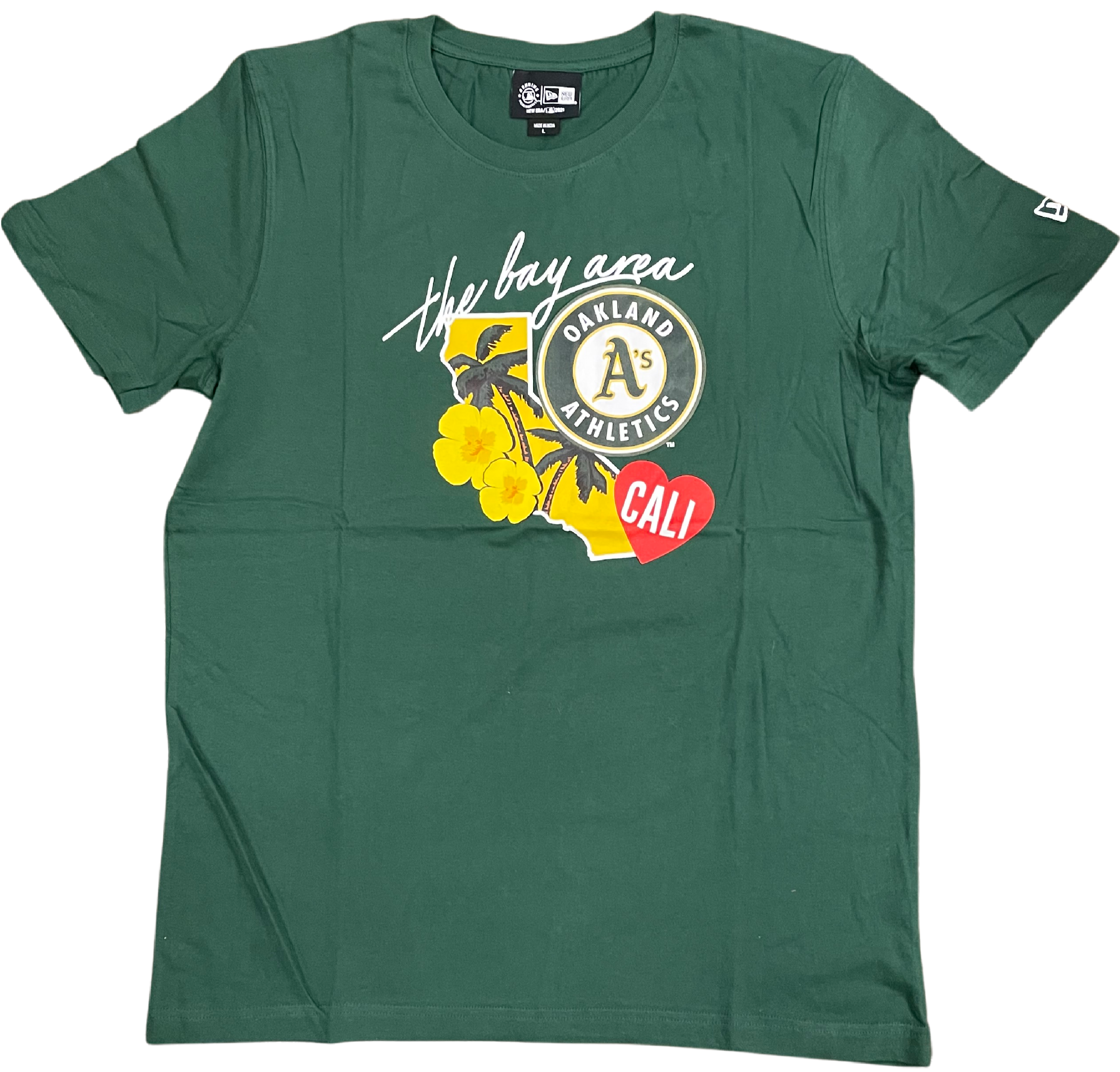 New Era Oakland Athletic City Cluster T-Shirt - Green