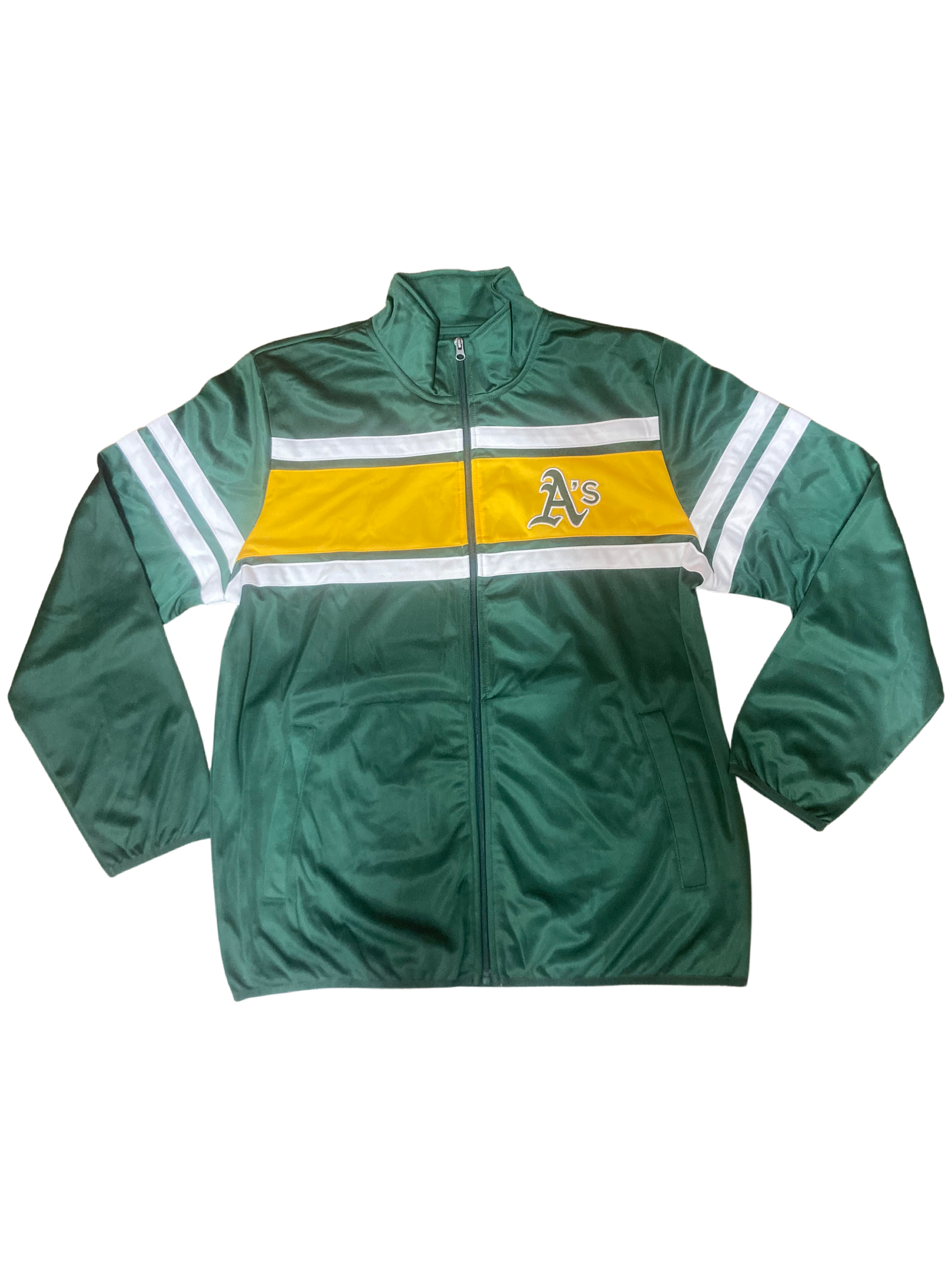 Oakland A's G-III Full-Zip Track Jacket - Green/Yellow/White