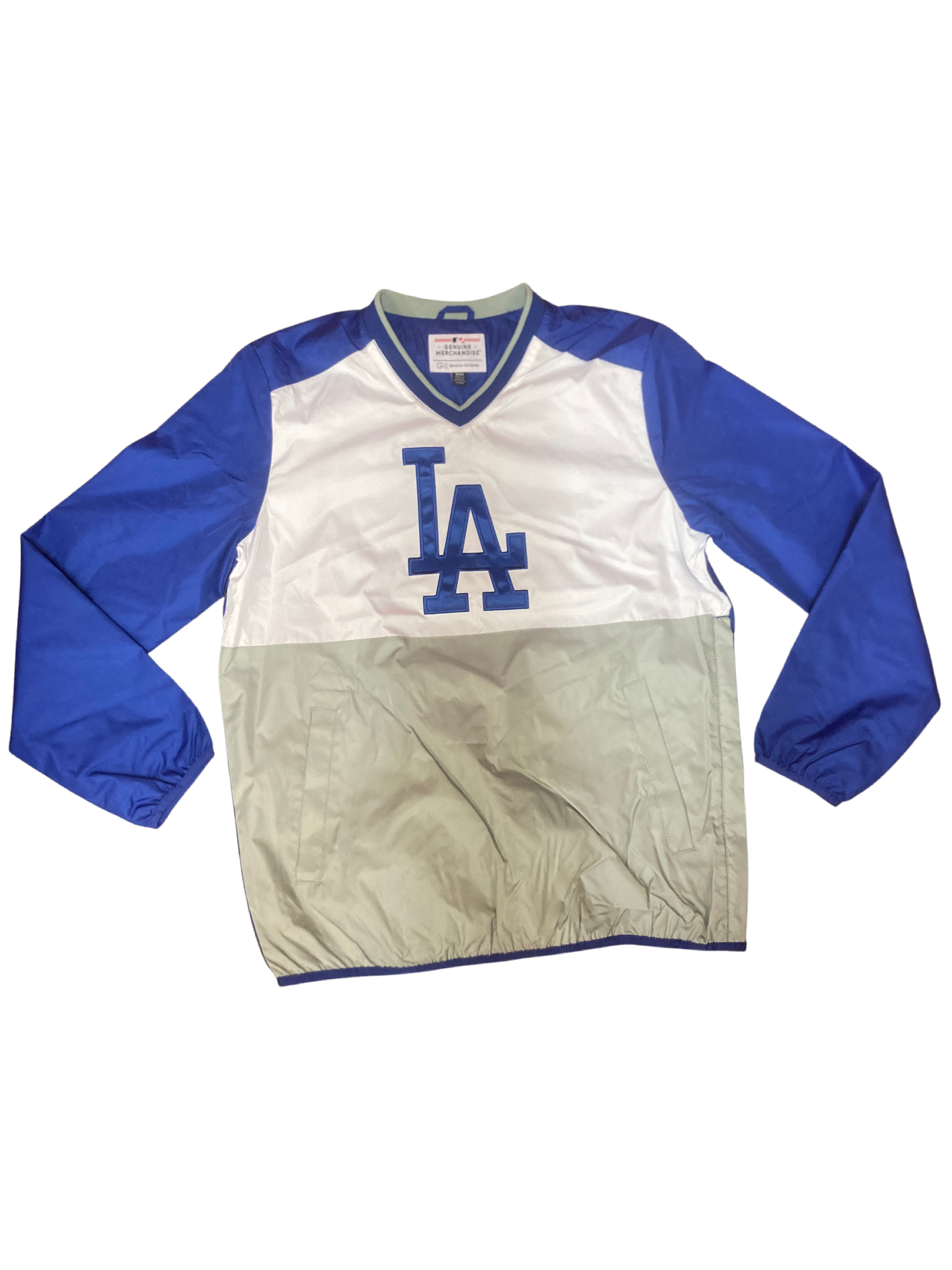 Los Angeles Dodgers 49ERS G-III Home Team V-Neck Pullover - Blue/Grey/White