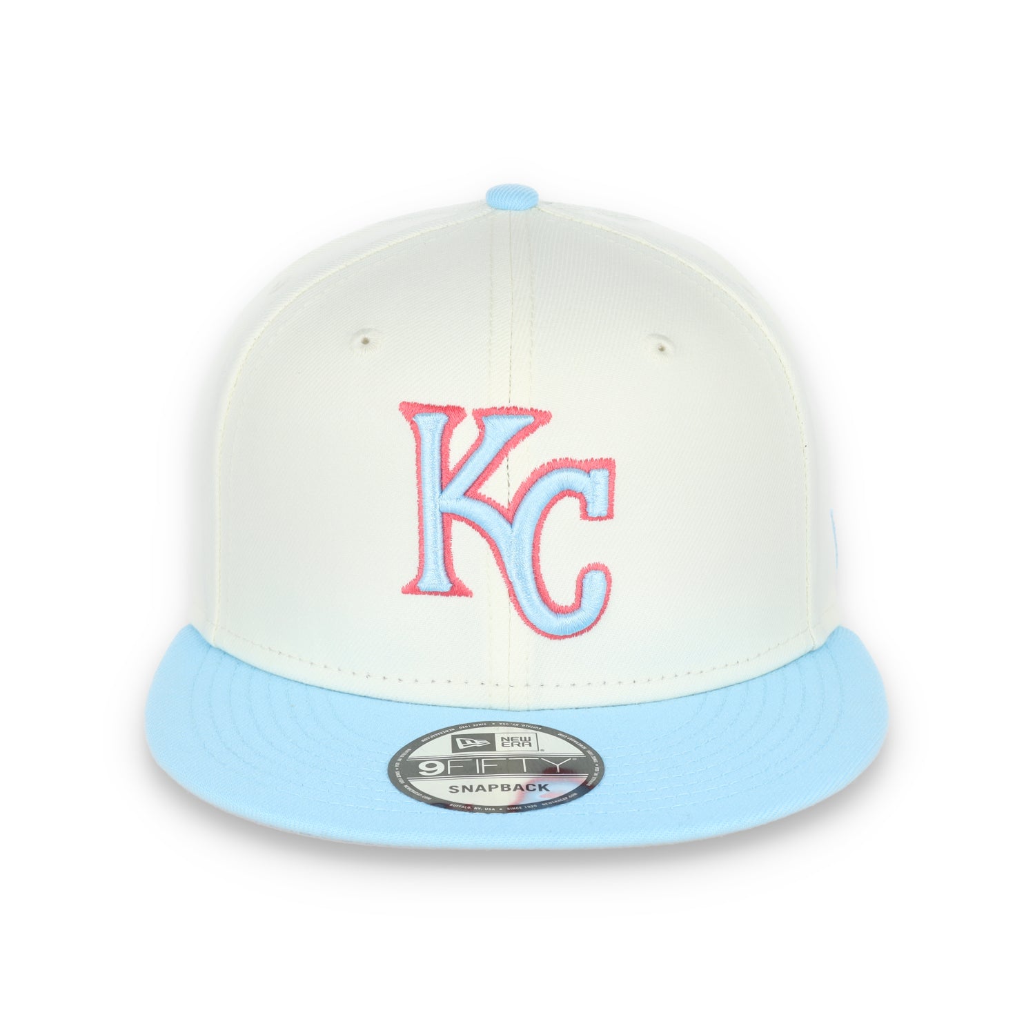 New Era Kansas Royals 2-Tone Color Pack 9Fifty Snapback Hat-Chrome/ Baby Blue
