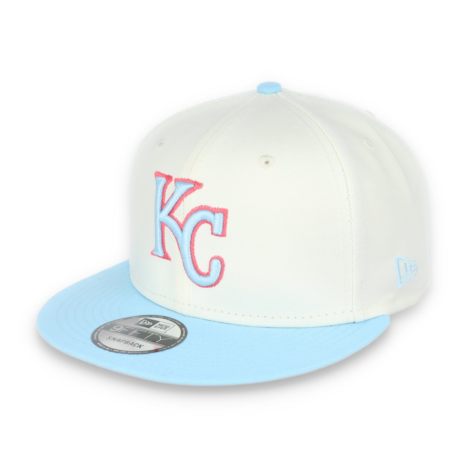 New Era Kansas Royals 2-Tone Color Pack 9Fifty Snapback Hat-Chrome/ Baby Blue