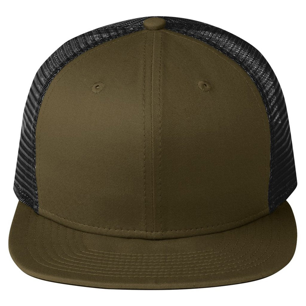 New Era® Original Fit Flat Bill Snapback Cap-olive/black
