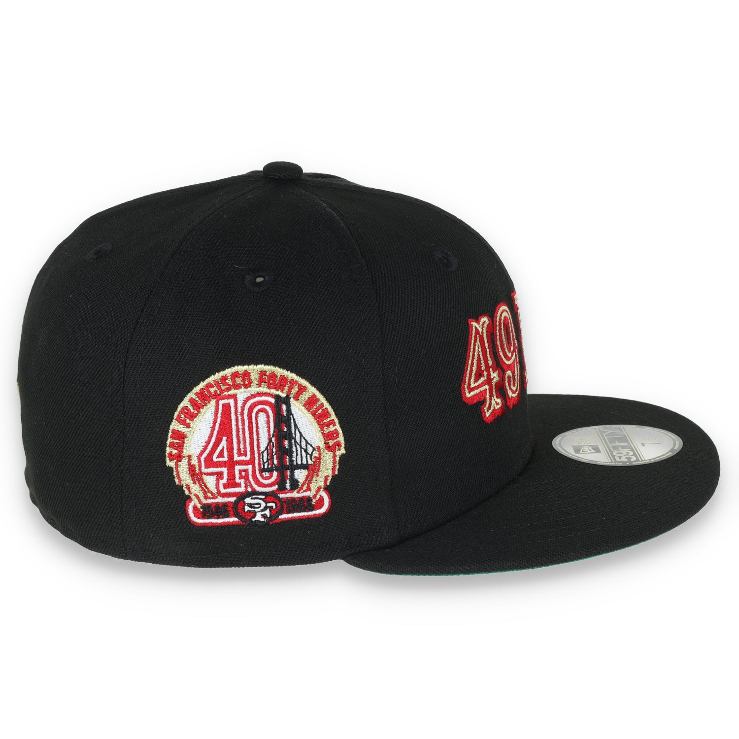NEW ERA SAN FRANCISCO 49ERS 40TH ANNIVERSARY SIDE PATCH SCRIPT 59FIFTY FITTED HAT