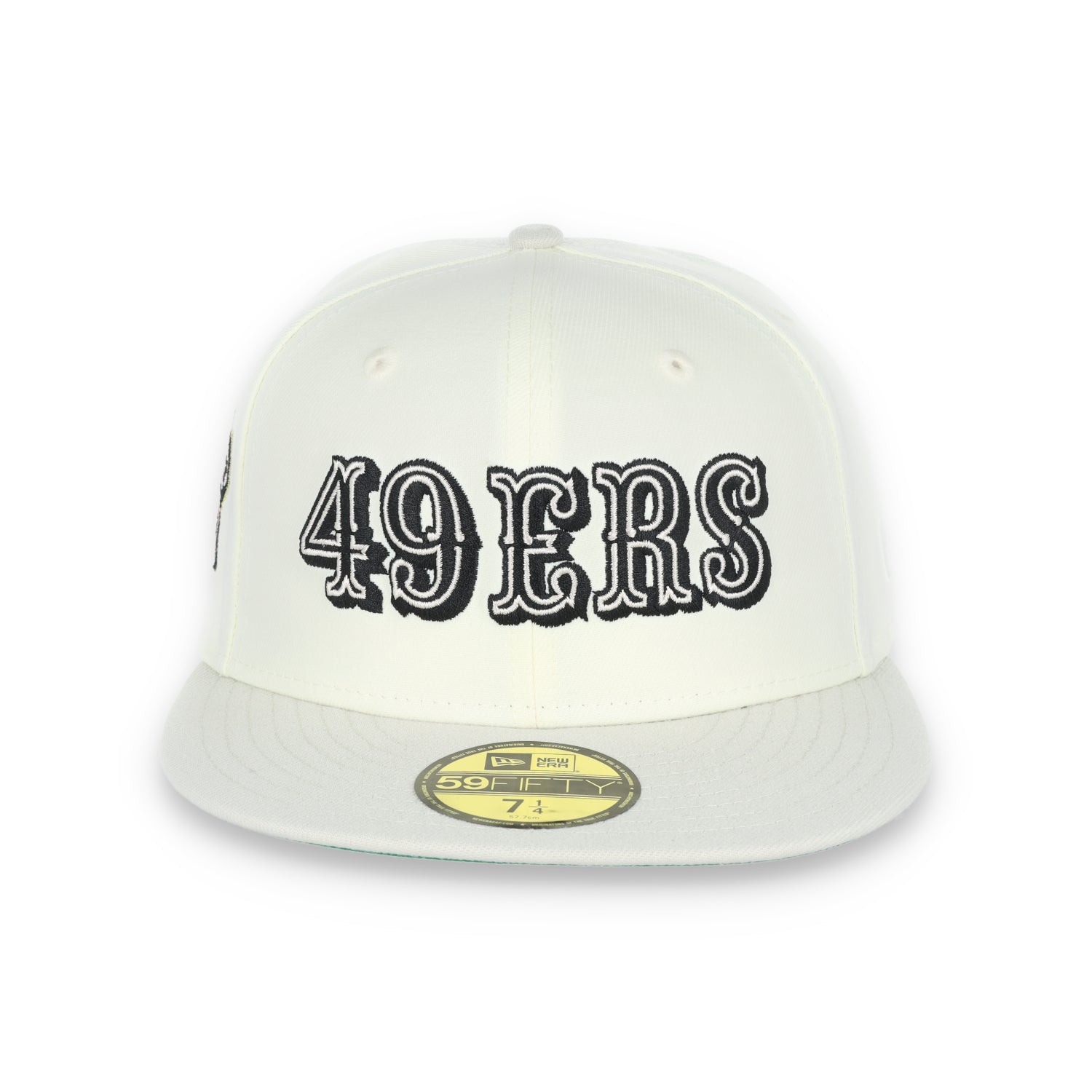 NEW ERA SAN FRANCISCO 49ERS 75TH ANNIVERSARY SIDE PATCH SCRIPT 59FIFTY FITTED HAT-CHROME