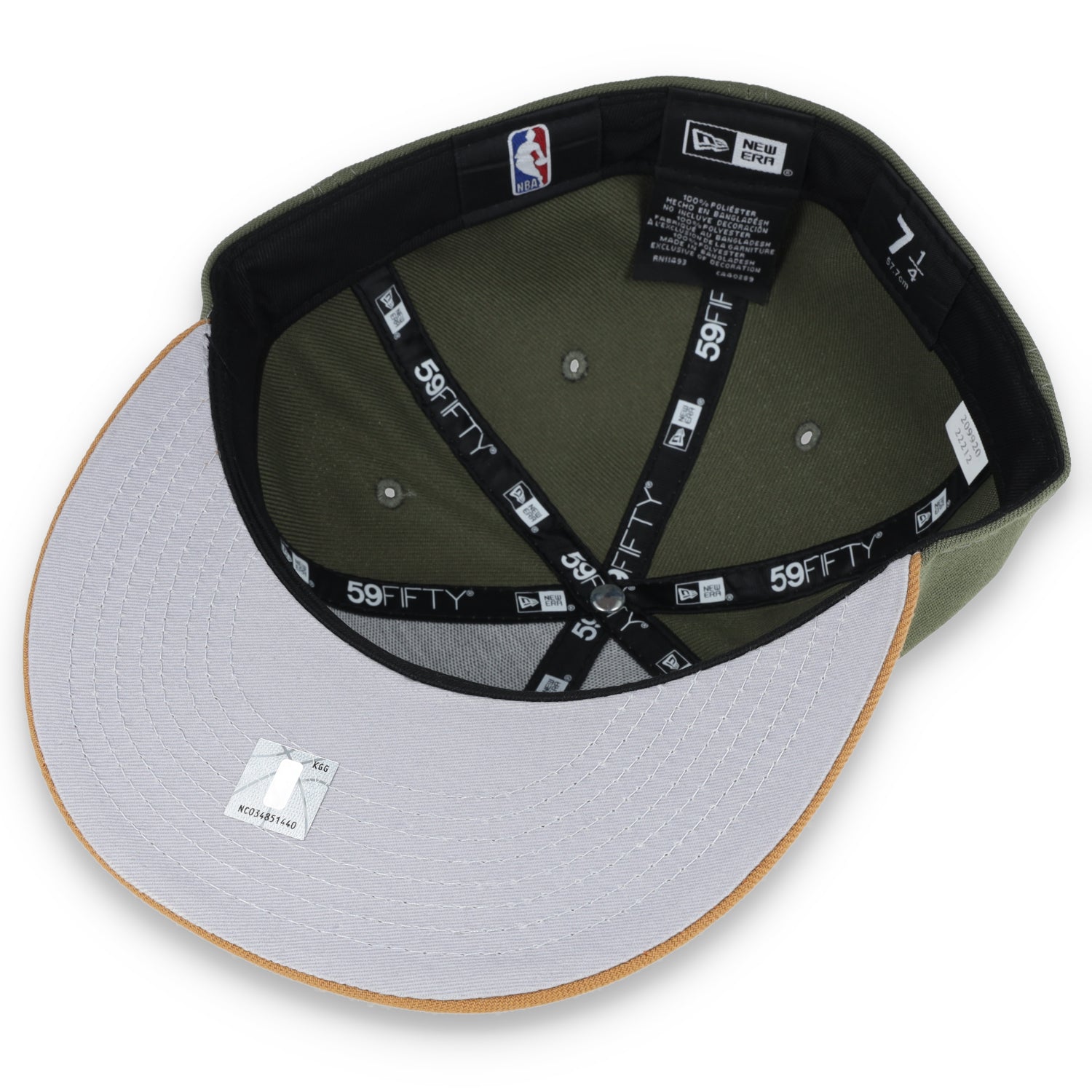 NEW ERA GOLDEN STATE WARRIORS COLOR PACK 2TONE 59FIFTY FITTED HAT- OLIVE/TAN