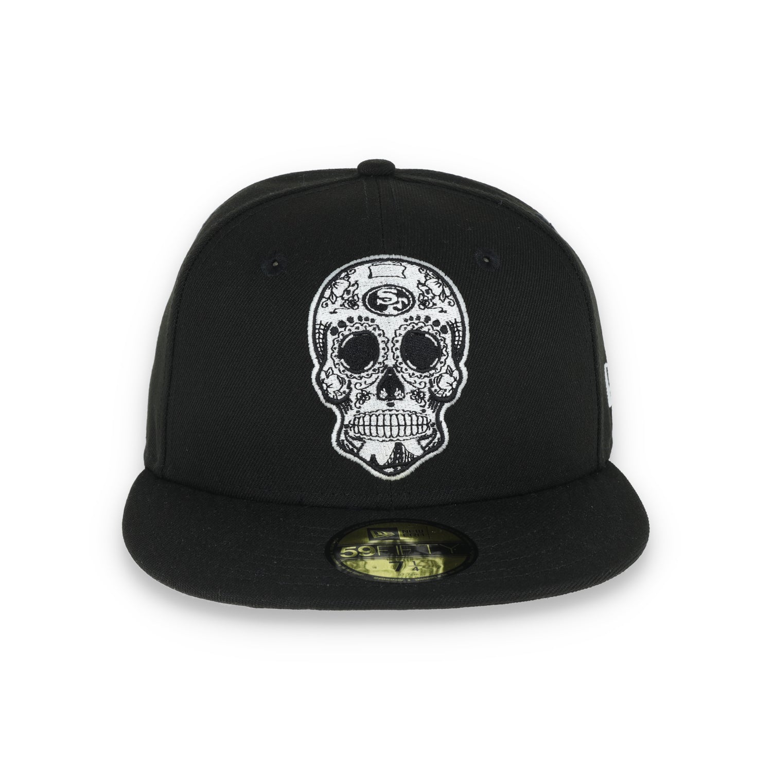NEW ERA SAN FRANCISCO 49ERS SUGAR SKULL 59FIFTY FITTED HAT-BLACK/WHITE