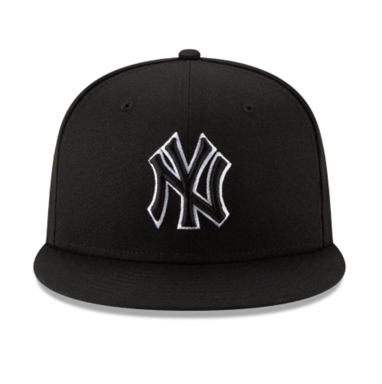 NEW YORK YANKEES NEW ERA MLB BASIC BLACKOUT FIT 59FIFTY -BLACK/WHITE