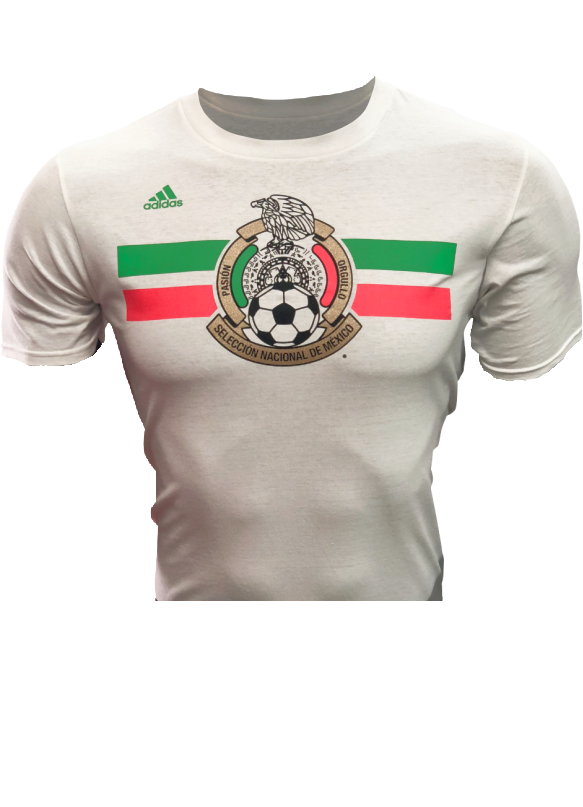 ADIDAS MEXICO STRIPPED AND CREST LOGO T-SHIRT