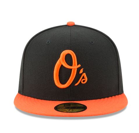 BALTIMORE ORIOLES NEW ERA ALTERNATIVE AUTHENTIC COLLECTION 59FIFTY FITTED-ON-FIELD COLLECTION BLACK/ORANGE