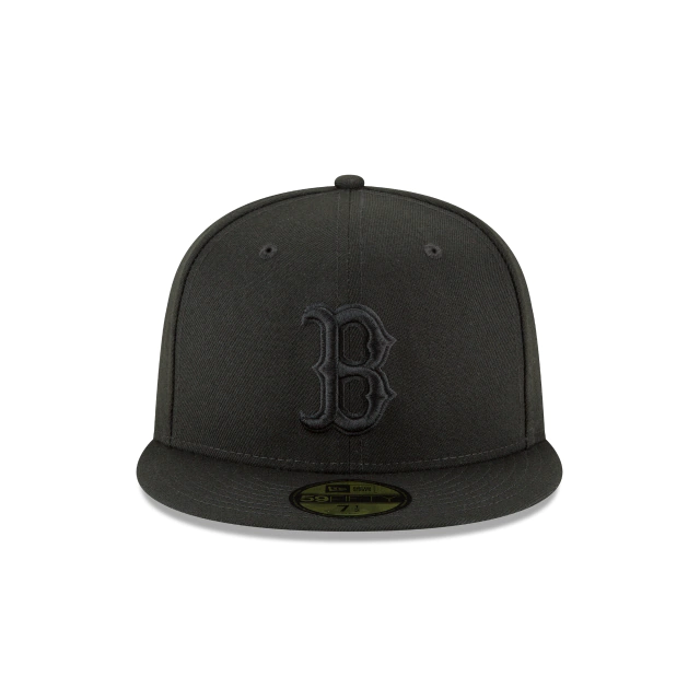 BOSTON RED SOX NEW ERA BLACK ON BLACK 59FIFTY FITTED HAT