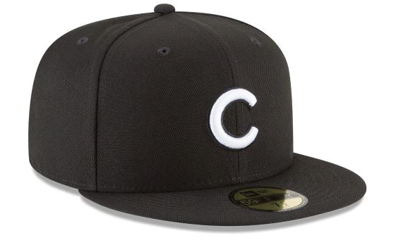 CHICAGO CUBS NEW ERA BASIC COLLECTION FITTED 59FIFTY-BLACK AND WHITE