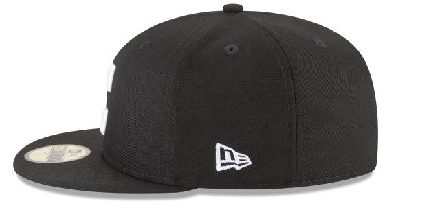 CLEVELAND INDIANS NEW ERA BASIC COLLECTION FITTED 59FIFTY-BLACK AND WHITE