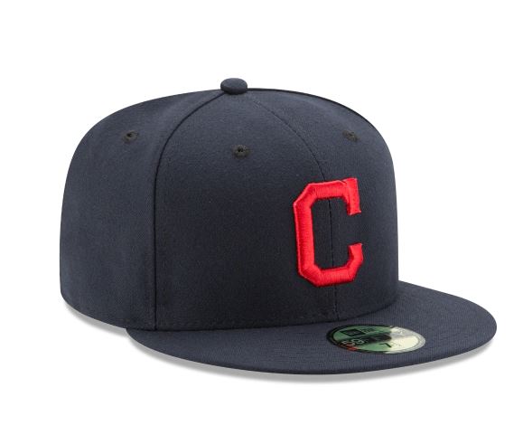 CLEVELAND INDIANS NEW ERA ROAD AUTHENTIC COLLECTION 59FIFTY FITTED-ON-FIELD COLLECTION-NAVY