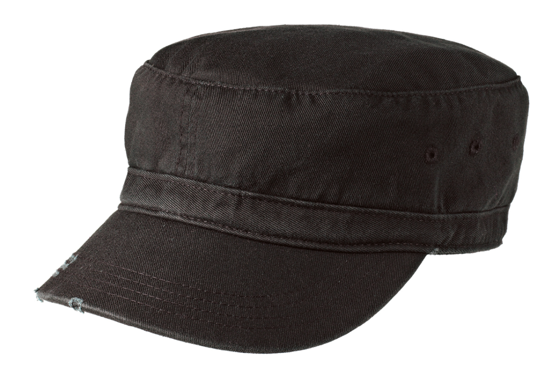 District ® Distressed Military Hat-Black