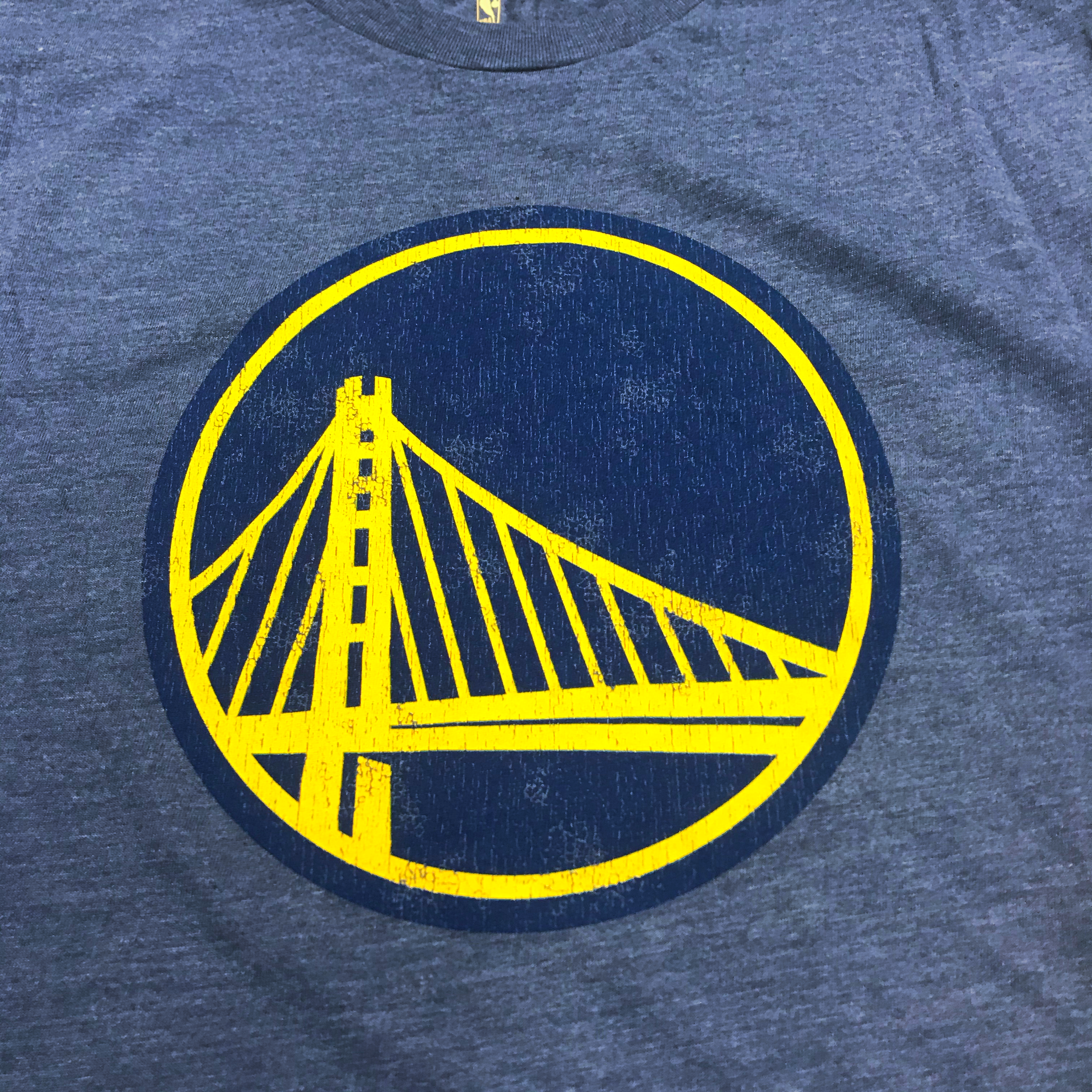 FANATICS Golden State Warriors Faded Logo Heather T-shirt-BLUE