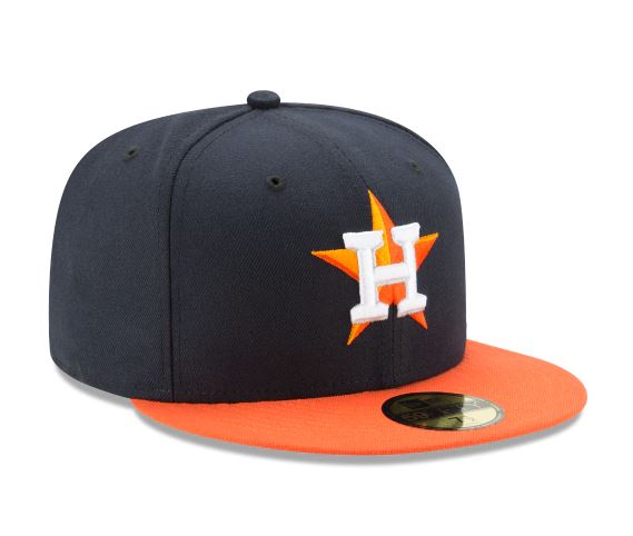 HOUSTON ASTROS NEW ERA ROAD AUTHENTIC COLLECTION 59FIFTY FITTED-ON-FIELD COLLECTION-NAVY/ORANGE