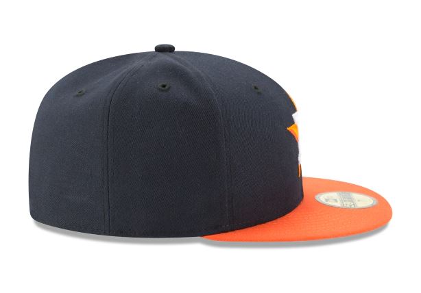 HOUSTON ASTROS NEW ERA ROAD AUTHENTIC COLLECTION 59FIFTY FITTED-ON-FIELD COLLECTION-NAVY/ORANGE