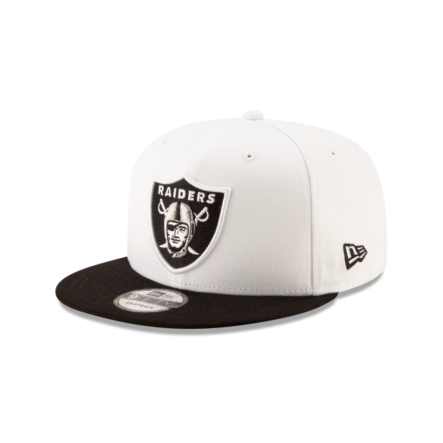 LAS VEGAS RAIDERS NEW ERA 9FIFTY NFL BASIC SNAPBACK 2TONE ADJUSTABLE HAT-WHI/BLK