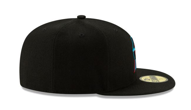 MIAMI MARLINS NEW ERA HOME AUTHENTIC COLLECTION 59FIFTY FITTED-ON-FIELD COLLECTION-BLACK