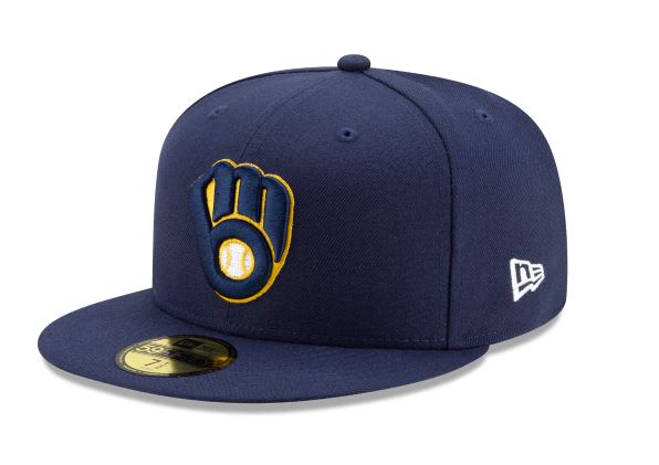 MILWAUKEE BREWERS HOME AUTHENTIC COLLECTION 59FIFTY FITTED-ON-FIELD COLLECTION-NAVY