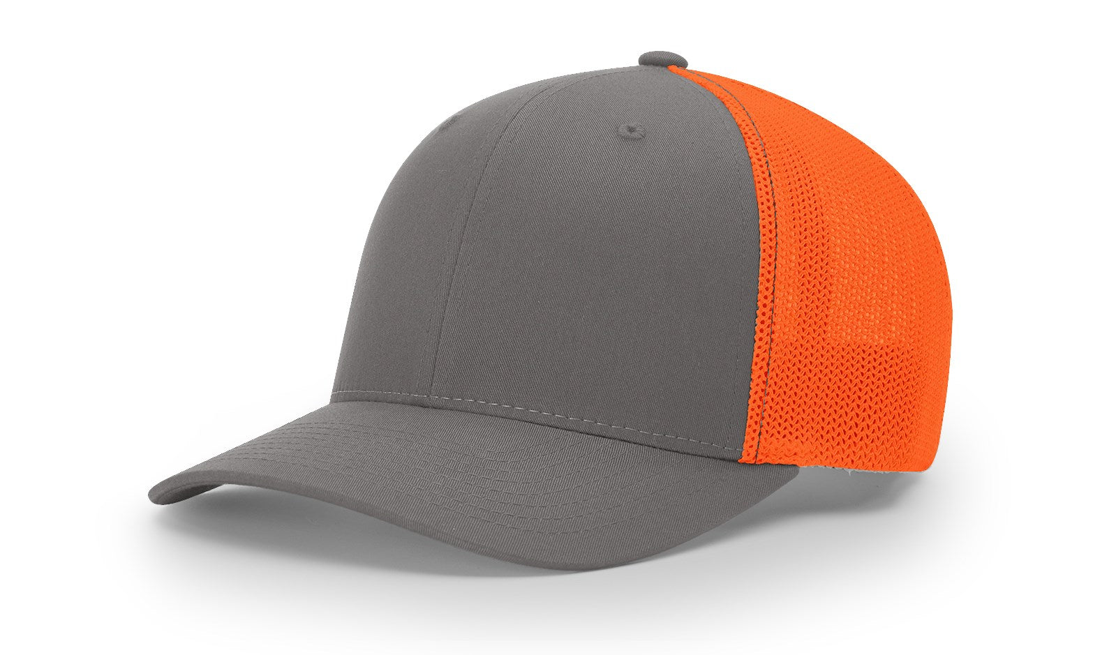 Richardson Fitted Trucker with R-Flexfit-Charcoal/Neon Orange