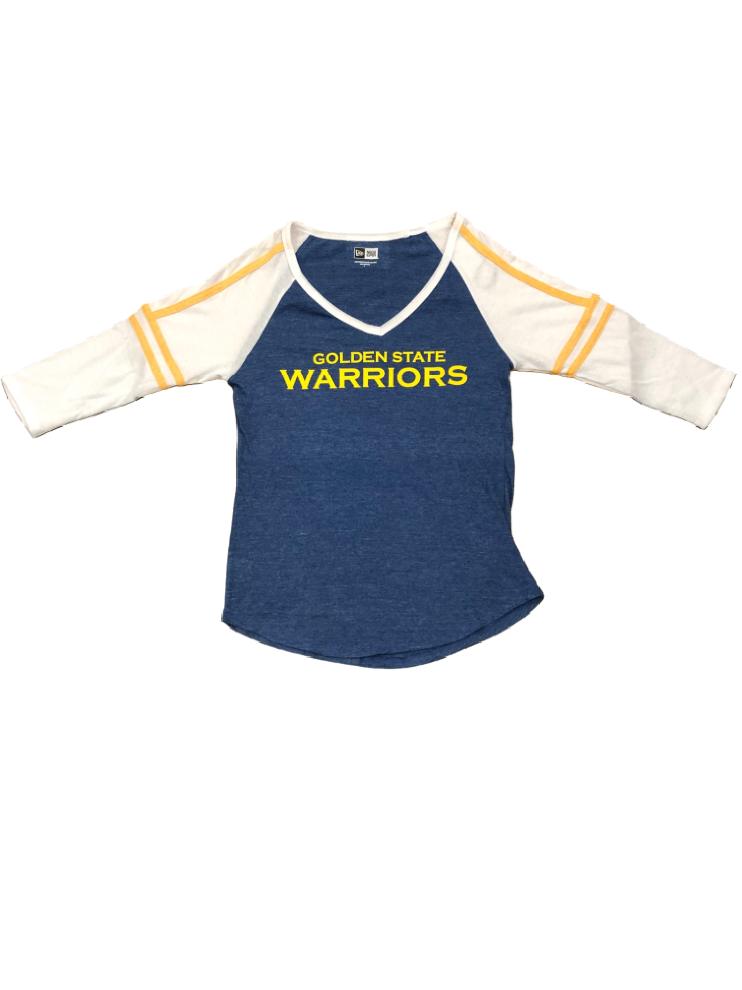 Women's Golden State Warriors New Era Royal Tri-Blend Jersey 3/4-Sleeve T-Shirt