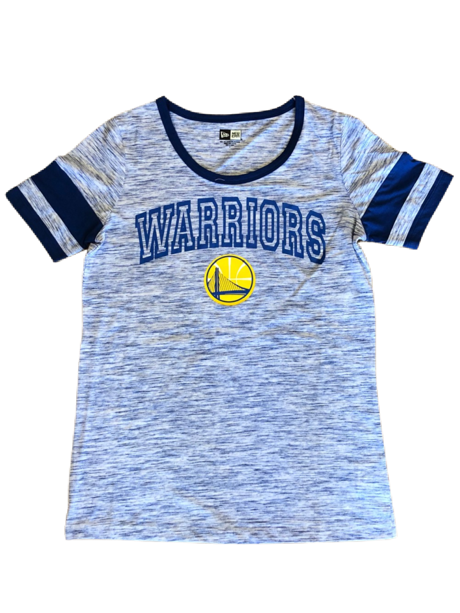 Women's Golden State Warriors New Era Royal Team Space Dye Crew T-Shirt