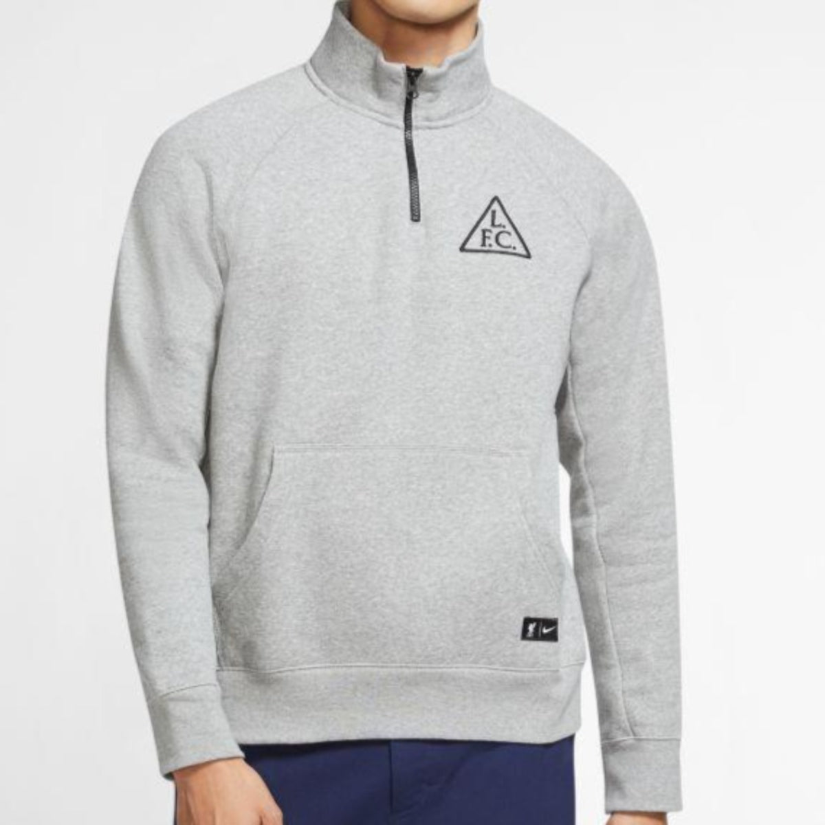 Nike Men's Liverpool FC Men's 1/2-Zip Mock-Neck Soccer Top-Grey