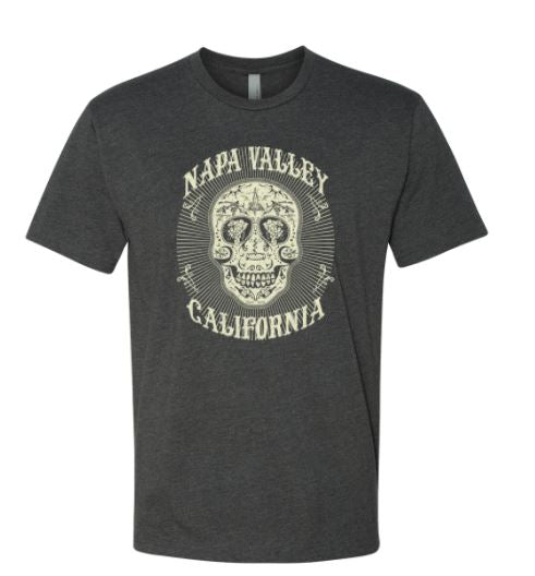 Napa Valley Skull T-Shirt-Charcoal