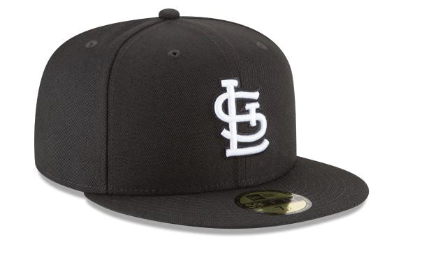 ST. LOUIS CARDINALS NEW ERA BASIC COLLECTION FITTED 59FIFTY-BLACK AND WHITE