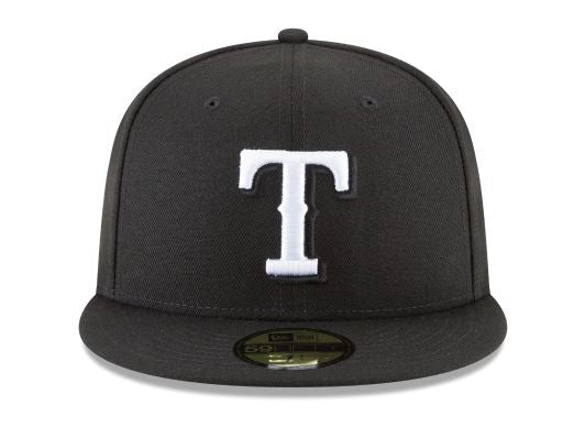 TEXAS RANGERS NEW ERA BASIC COLLECTION FITTED 59FIFTY-BLACK AND WHITE