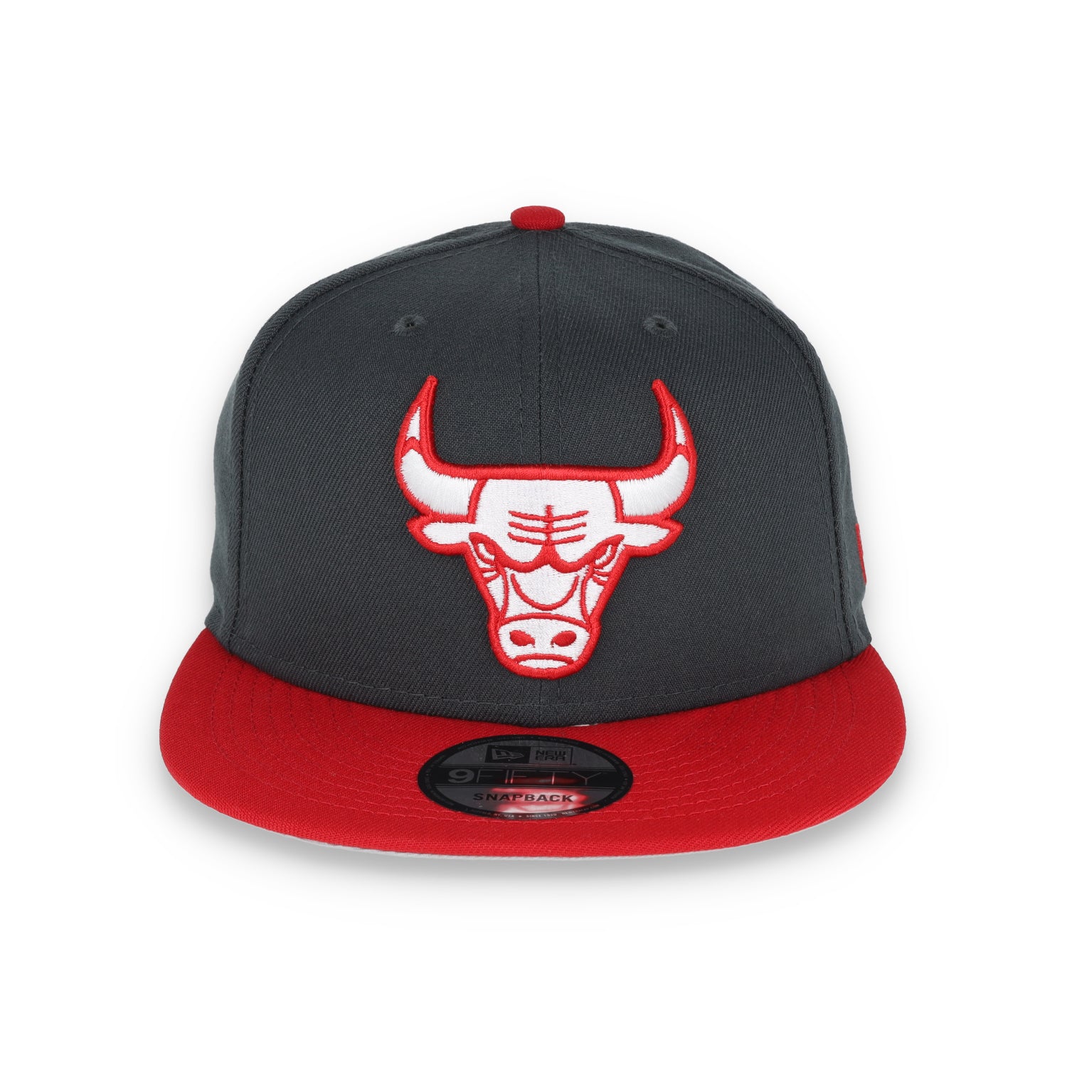 New Era Chicago Bulls Color Pack 2-Tone 9FIFTY Snapback Hat-Dark Grey/Red