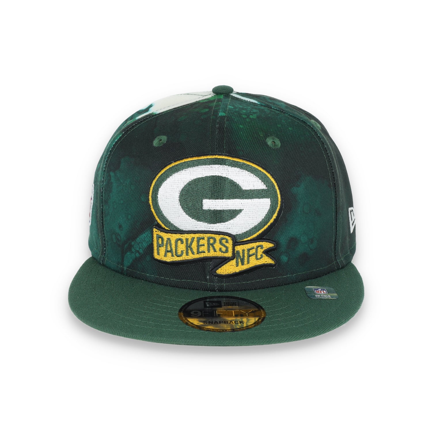 New Era Green Bay Packers Sideline Ink Dye 9FIFTY Snapback Hat-Green