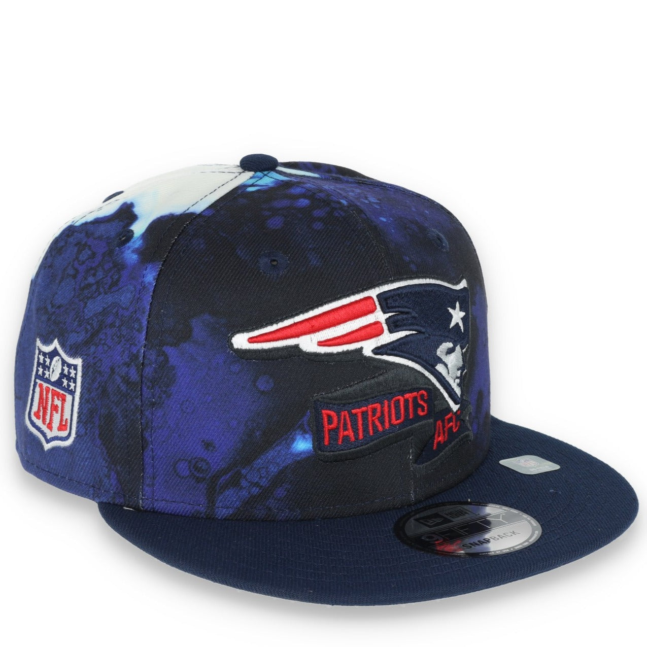 New Era New England Patriots Sideline Ink Dye 9FIFTY Snapback Hat-Blue