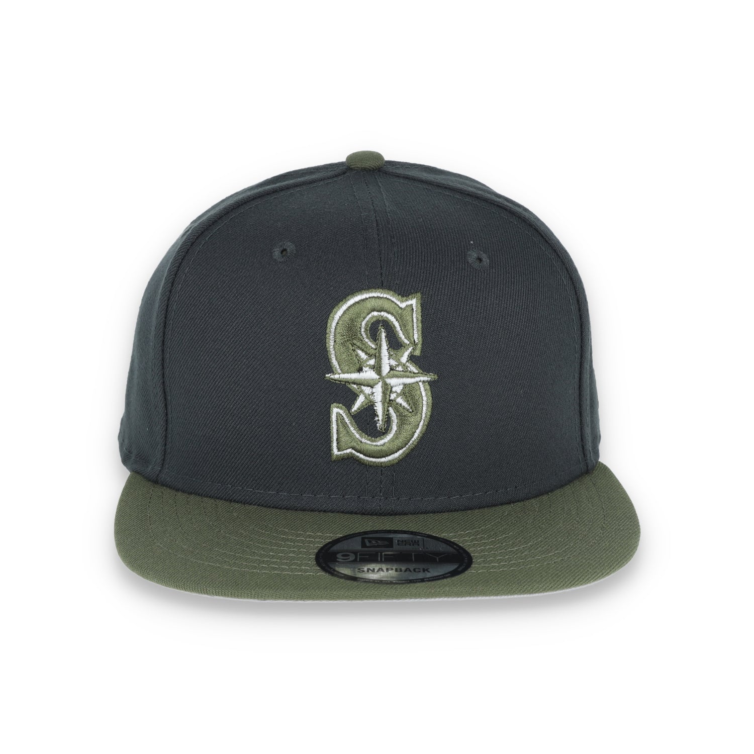 New Era Seattle Mariners 2-Tone Color Pack 9FIFTY Snapback Hat-Grey/Olive