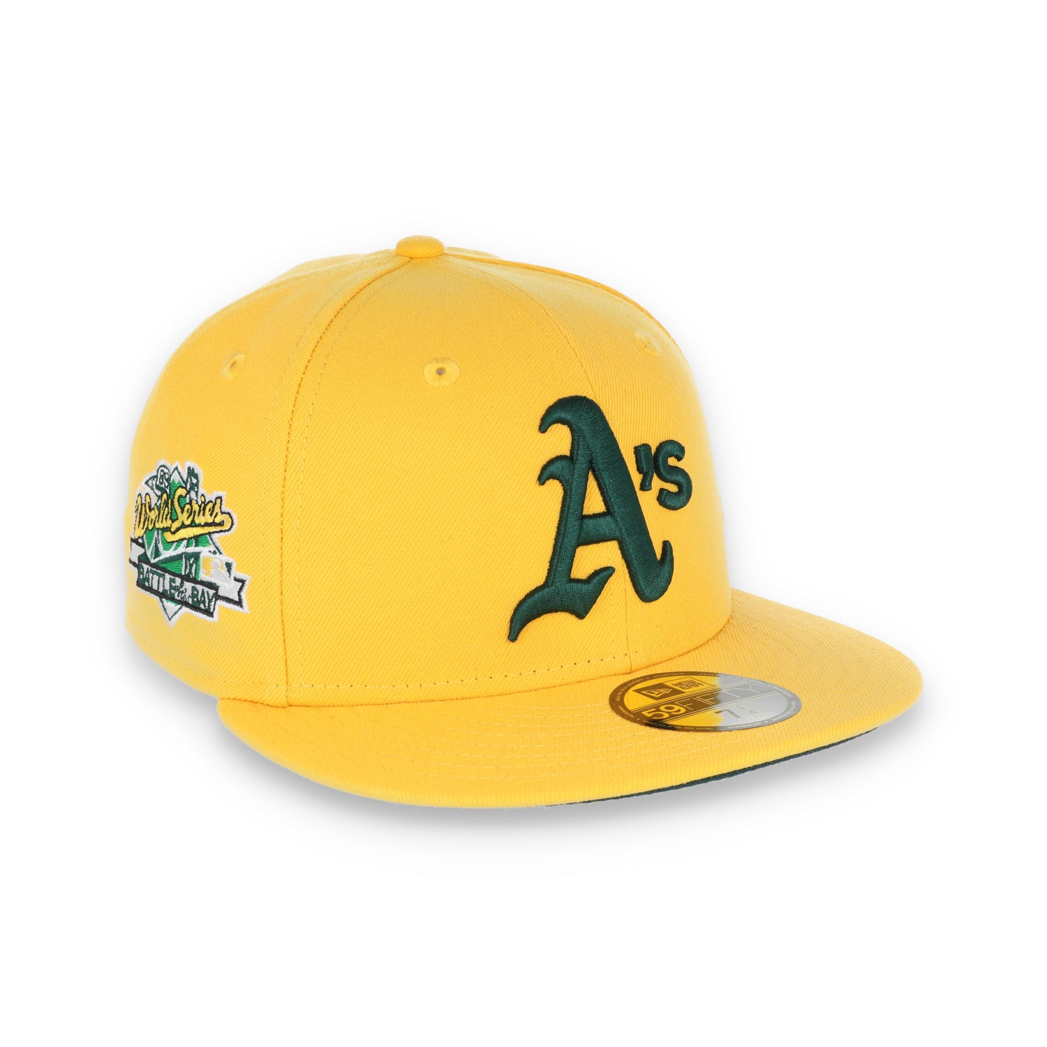 New Era Oakland Athletics 1989 Battle of the Bay Patch 59FIFTY Fitted-Yellow/Forest Green