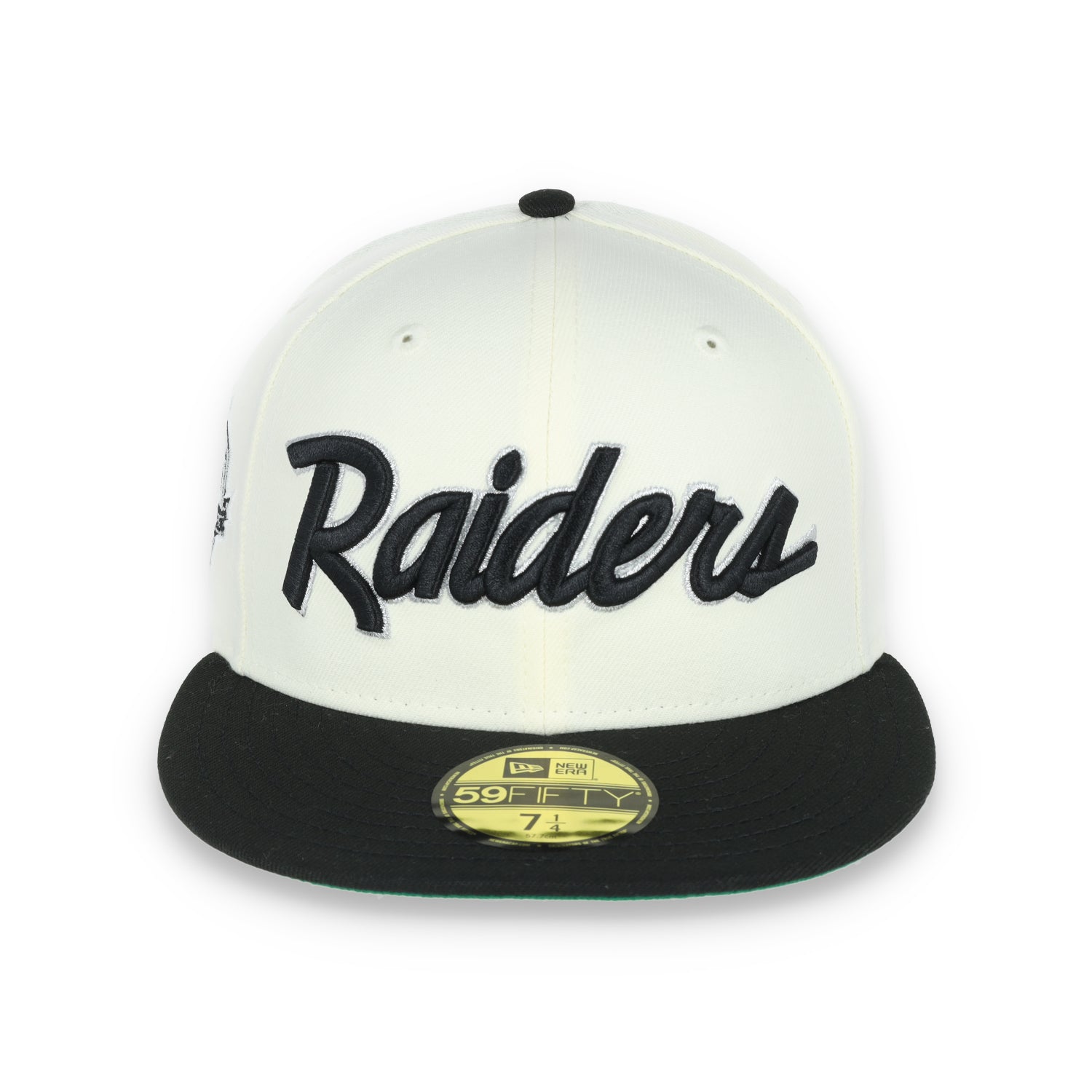 Las Vegas Raiders Script 50th Anniversary Side Patch New Era 59Fifty Fitted-Chrome/Black