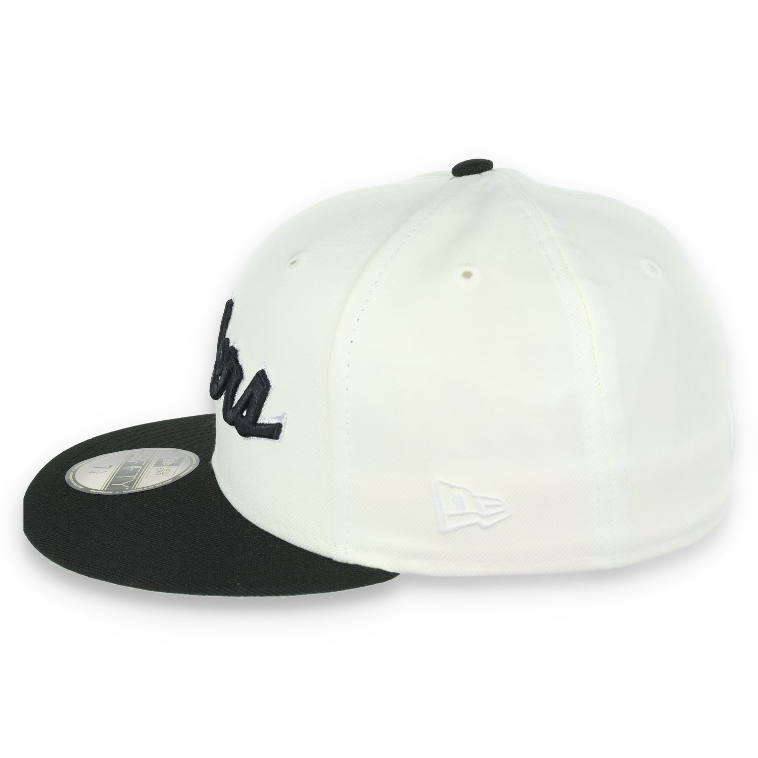 Las Vegas Raiders Script 50th Anniversary Side Patch New Era 59Fifty Fitted-Chrome/Black