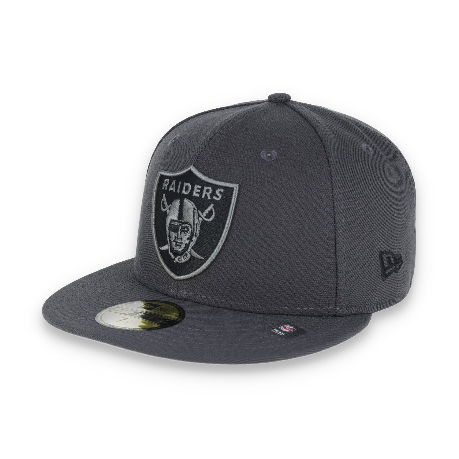 Las Vegas Raiders Shield Super Bowl XV Side Patch New Era 59Fifty Fitted-Grey/Black