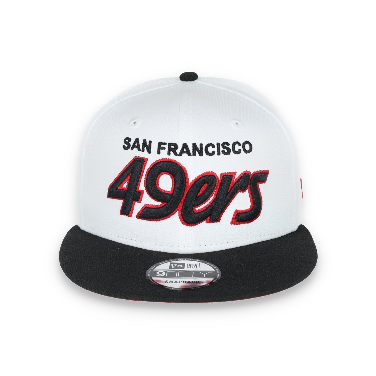 SAN FRANCISCO 49ERS NEW ERA 9FIFTY SNAPBACK-WHT/BLK/SCAR