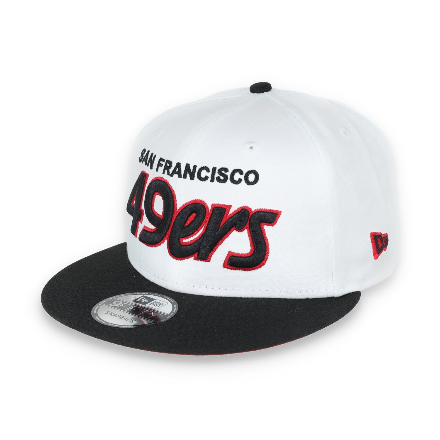 SAN FRANCISCO 49ERS NEW ERA 9FIFTY SNAPBACK-WHT/BLK/SCAR