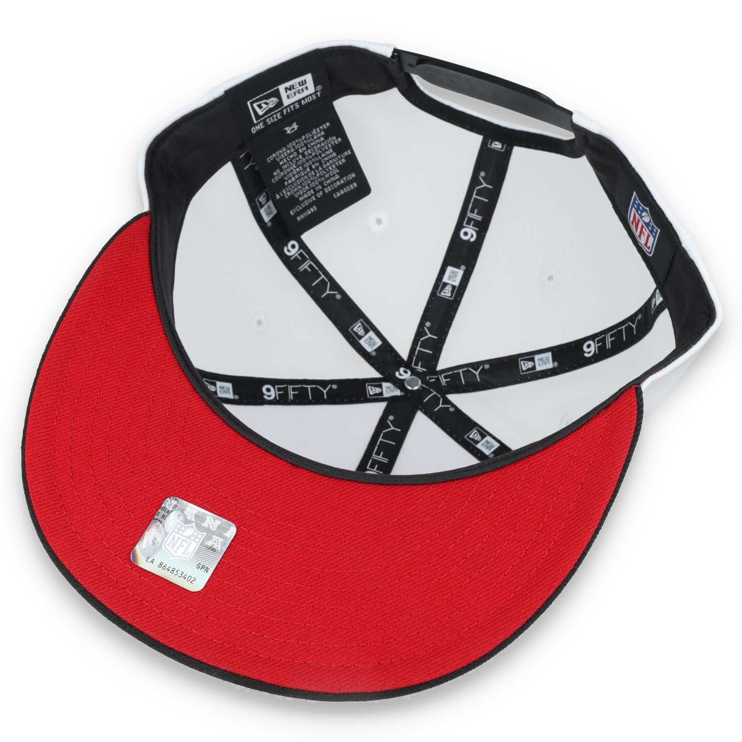 SAN FRANCISCO 49ERS NEW ERA 9FIFTY SNAPBACK-WHT/BLK/SCAR