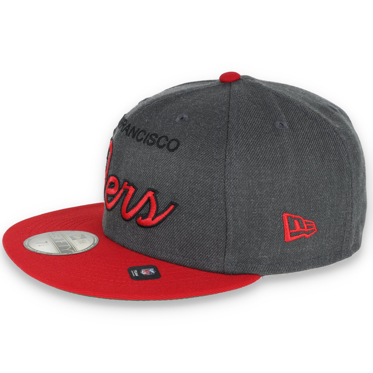 NEW ERA SAN FRANCISCO 49ERS SCRIPT 40TH ANNIVERSARY SIDE PATCH 59FIFTY FITTED HAT-HEATHER
