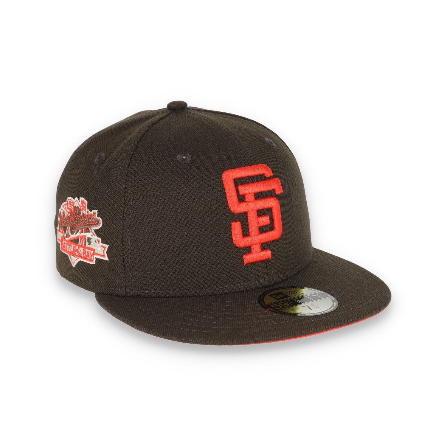 New Era San Francisco Giants 1989 Battle Of The Bay Side Patch 59FIFTY Fitted-Walnut/Orange
